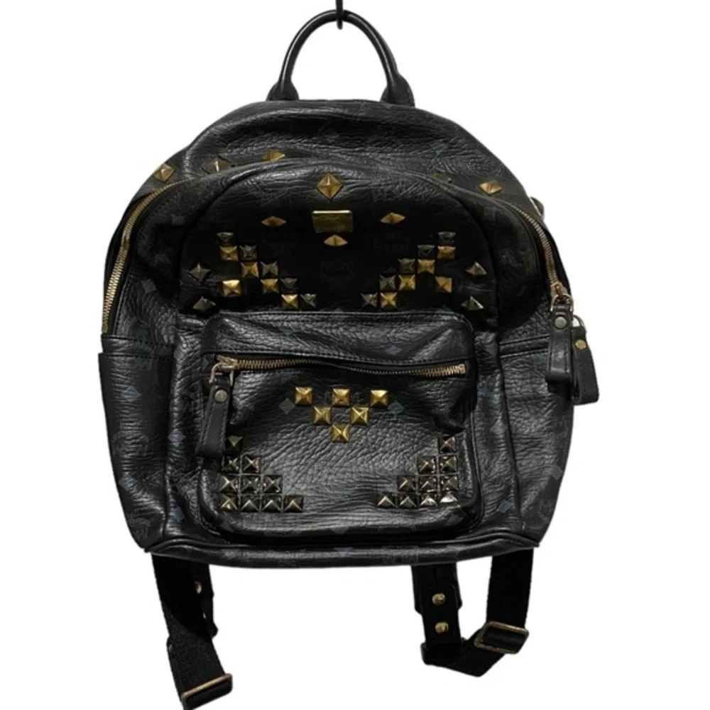 MCM Studded Leather Backpack